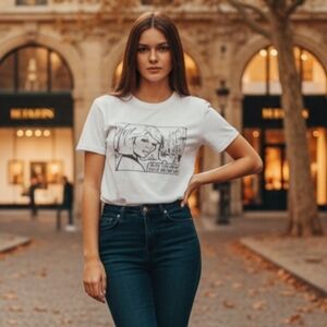 Re/Done Graphic T-Shirt with Comic Print